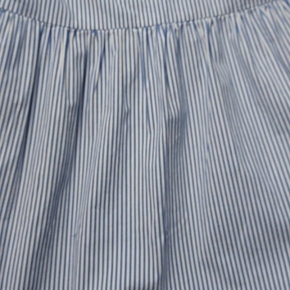 J. CREW Tiered Midi Ruffle Dress Blue White Stripe Size 2 - Picture 13 of 14